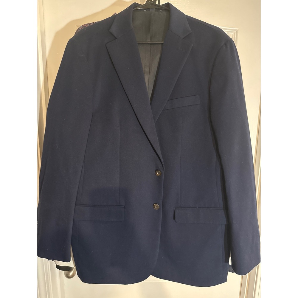 J.S.A. Bank 1905 Mens Classic Fit Two Button Navy Blazer Sport Coat Size 42R